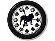 English Bulldog Silhouette • Unique Wall Clock • Pet Decor • Silent • Sweeping Quartz Movement • 9 Inches