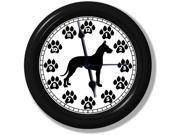 Great Dane Silhouette • Unique Wall Clock • Pet Decor • Silent • Sweeping Quartz Movement • 9 Inches