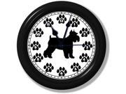 Miniature Schnauzer Silhouette • Unique Wall Clock • Pet Decor • Silent • Sweeping Quartz Movement • 9 Inches