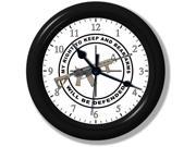 Right to Bear Arms • Unique Wall Clock • Gun Decor • Silent • Sweeping Quartz Movement • 9 Inches