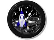 Space Explorer • Nursery Wall Clock • Silent • Sweeping Quartz Movement • 9 Inches