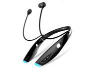 In ear With Mic Support Answer Call Black Stereo Noise Cancelling Sweatproof Necklace Foldable Wireless Bluetooth Headsets