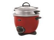 Oster 14 Cup Cooked Rice Cooker with Steam Tray Red