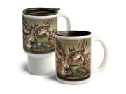 American Expedition Deer Collage Home Away Stoneware Mug Set