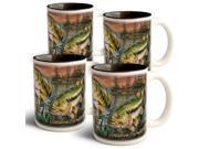 American Expedition Collage Coffee Mugs Bass 4 Set