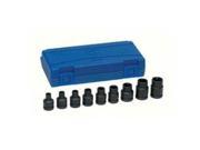 Grey Pneumatic 1319ET 1 2in Drive 9 Piece External Star Impact Socket Set