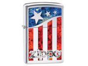 Zippo American Flag Pocket Lighter w High Polish Chrome29095