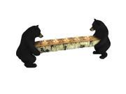 Rivers Edge Bears Holding Log with Votive Candleholders