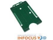 100 x Dark Green Open Faced Rigid Card Holders for ID Cards Badges