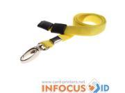 100 x Yellow Breakaway Lanyards with Metal Lobster Clip for ID Cards and Badges
