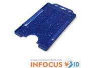 100 x Blue Metalic Particles Open Faced Rigid Card Holder for ID Cards Badges