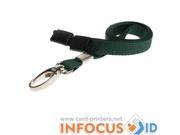 100 x Dark Green Breakaway Lanyards with Metal Lobster Clip for ID Cards Badges