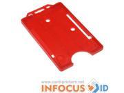 100 x Red Open Faced Rigid Card Holders Portrait For ID Cards and Badges