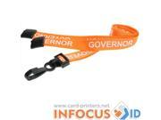 100 x Orange Breakaway Governor Lanyards with Plastic J Clip for ID Cards Badges