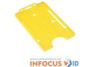 100 x Yellow Open Faced Rigid Card Holders Portrait for ID Cards and Badges