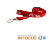100 x Red Visitor Lanyards with Metal Lobster Clip for ID Cards Badges