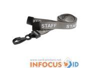 100 x Grey Staff Lanyards with Plastic J Clips for ID Cards Badges