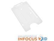 100 x Clear Open Faced Rigid Card Holders Portrait for ID Cards Badges