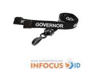 100 x Black Breakaway Governor Lanyards with Plastic J Clip for ID Cards Badges