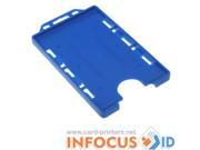 100 x Light Blue Dual Sided Open Faced Rigid Card Holders for ID Cards Badges