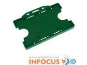 100 x Dark Green Dual Sided Open Faced Rigid Card Holders for ID Cards Badges