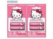 4x AA Panasonic Hello Kitty Eneloop Rechargeable Batteries 2000mAh BK 3MCCB