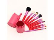 Professional Makeup Brush Sets Cosmetic Brush Kit Makeup Tool with Cup Leather Holder Case Rose