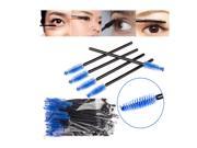 MakeupAcc® 50pcs Makeup Disposable Eyelash Mini Brushes Mascara Wands Applicator 50pcs Blue
