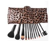 MakeupAcc® 12 PCS Pro Makeup Brush Set Cosmetic Tool Leopard Bag Beauty Brushes