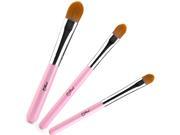 MSQ 3pcs Pro Makeup Brush Set Short Pink Eyeshadow Lip Brushes Kit