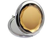 MakeupAcc® Double Sides One Is Normal another Is Magnifying portable Foldable Pocket Metal Makeup Compact Mirror Woman Cosmetic Mirror Coffee