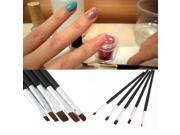 MakeupAcc® 5pcs Nail Art Acrylic Uv Gel Design Salon Pen Flat Brush Kit Dotting Tool