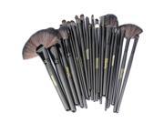 MakeupAcc® Pro 32pcs Pouch Bag Case Superior Soft Cosmetic Makeup Brush Set Kit Brown Head