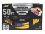 Yellow Pro SJTOW Extension Cord 10 3 50 15A Power Zone Extension Cords