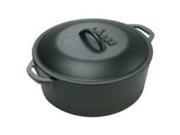 Lodge L8DOL3 Dutch Oven With Loop Handles Iron Cover 5 Quart