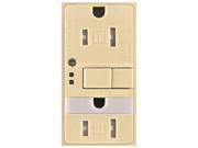 Arrow Hart TRSGFNL15V K Self Test GFCI Nightlight Receptacle Ivory