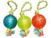 Chomper WB15527 TPR Ball Rope Tug Dog Toy 5 Assorted Colors