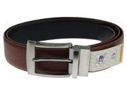 Luxuries Leather Belt Reversible Black and Brown Color Silver tone Buckle