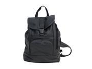 Black Leather Backpack with Convertible Strap