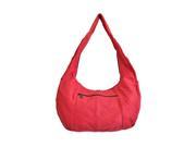 Red Leather Large Hobo with Zippered Top