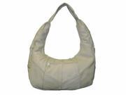 Taupe Large Leather Hobo with Zippered Top