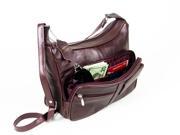 Luxurious Soft Leather Lady Shoulder Handbag New Fashion Burgundy Color