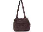 3 Compartments Tote Leather Bag Brown