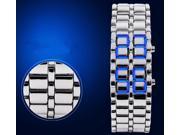 LED Man Electronic Watch Lava Chain Style Color Blue Red Wrist Chain Watch
