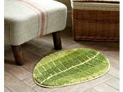 Cartoon Non slip Bathroom Mat 40*60CM Green Leaves Shaped Polyester TPE Bath Mat Handmade Hemming stitch Non slip Floor Door Mat