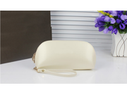 The Fair Maiden Style Leather Handbag Dumplings Shape Pure Color Cosmetic Bag Fashionable Women Handbag Lady Bag