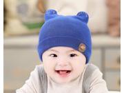 Winter Baby Pure Color Two Horn Cap 5 Colors Infant 0 12 Months Unisex Knitted Cap