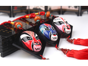 Eye catching Car Hang Decorations Chemical Fiber Pendant Double sided Peking Opera Mask Chinese Knot s Car Hang Decorations
