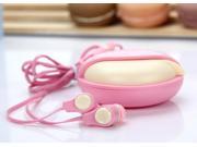 New In ear Headphones Set Pack Lifelike Bread Shape Storage Box Earplugs Type Headphones 6 Colors Can Choose