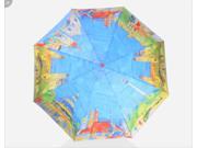 Unisex Automatic Umbrella Eight Countries Oil Painting Folding Umbrella Sun Rain Umbrella